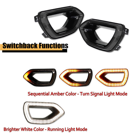 2015-2023 Dodge Charger SEQUENTIAL Switchback White/Amber LED Grill Snorkel Air Intake Light Assembly - AutoLEDTech.com