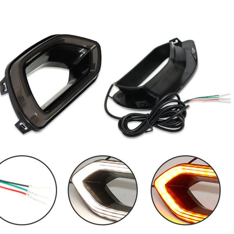 2015-2023 Dodge Charger SEQUENTIAL Switchback White/Amber LED Grill Snorkel Air Intake Light Assembly - AutoLEDTech.com