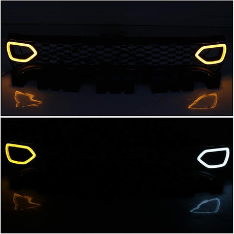 2015-2023 Dodge Charger Switchback White/Amber LED Scatpack Snorkel Grill Assembly - AutoLEDTech.com