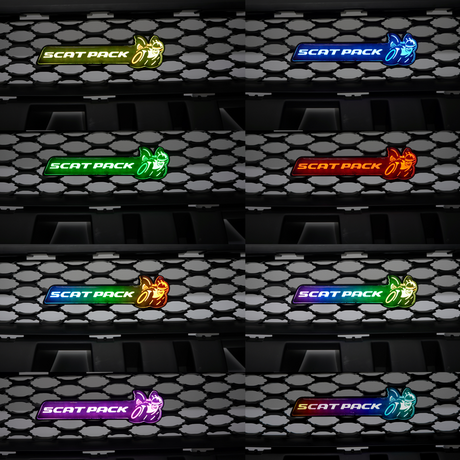 2015-2023 Dodge Scatpack RGB Flow Series LED Badge Emblem Logo - AutoLEDTech.com