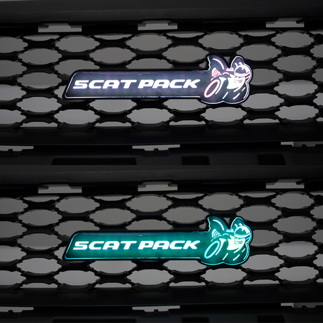 2015-2023 Dodge Scatpack RGB Flow Series LED Badge Emblem Logo - AutoLEDTech.com