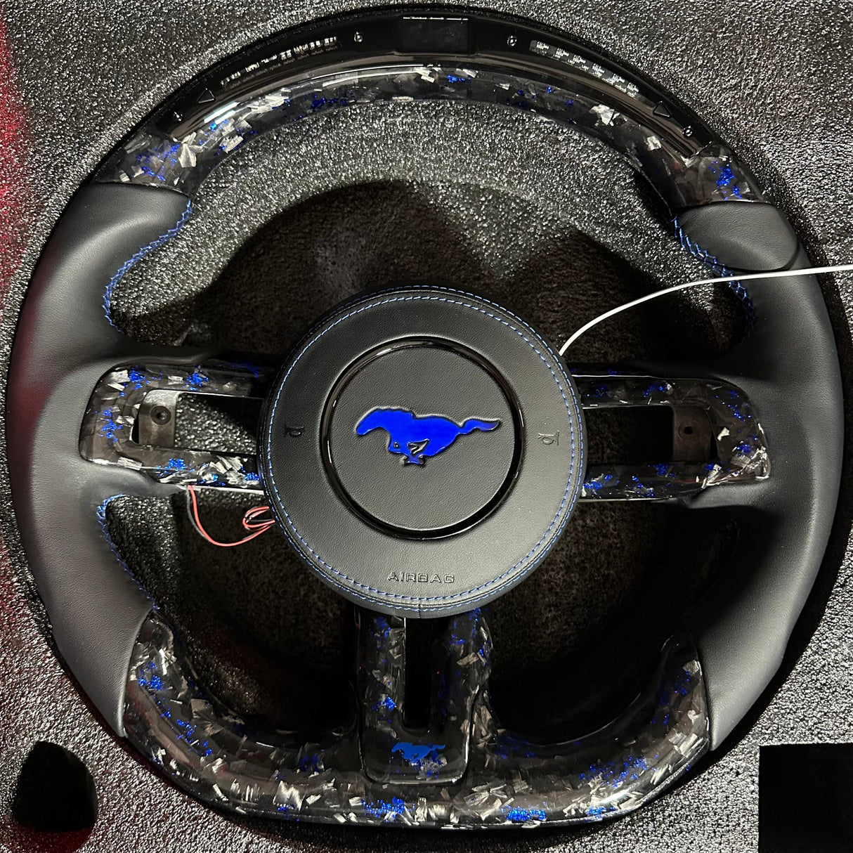 2015-2023 Ford Mustang Carbon Fiber Steering Wheel - AutoLEDTech.com