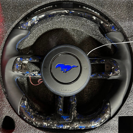 2015-2023 Ford Mustang Carbon Fiber Steering Wheel - AutoLEDTech.com