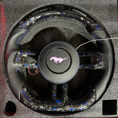 2015-2023 Ford Mustang Carbon Fiber Steering Wheel - AutoLEDTech.com
