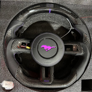 2015-2023 Ford Mustang Carbon Fiber Steering Wheel - AutoLEDTech.com