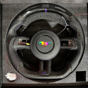 2015-2023 Ford Mustang Carbon Fiber Steering Wheel - AutoLEDTech.com