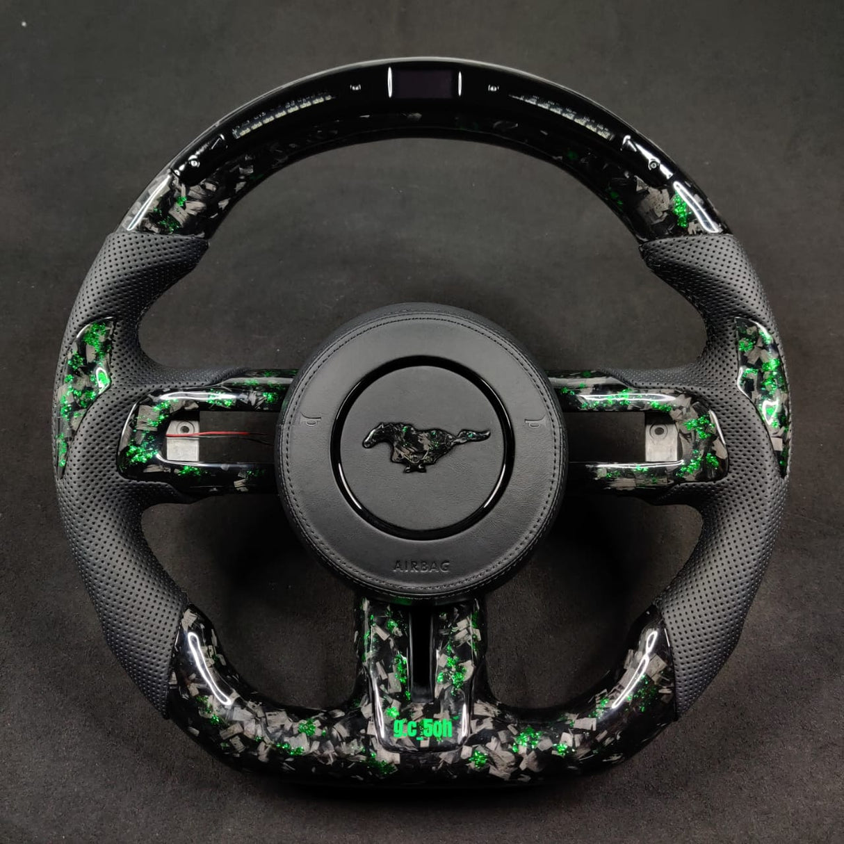 2015-2023 Ford Mustang Carbon Fiber Steering Wheel - AutoLEDTech.com