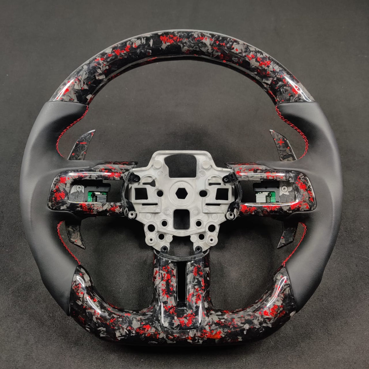 2015-2023 Ford Mustang Carbon Fiber Steering Wheel - AutoLEDTech.com