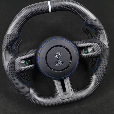 2015-2023 Ford Mustang Carbon Fiber Steering Wheel - AutoLEDTech.com