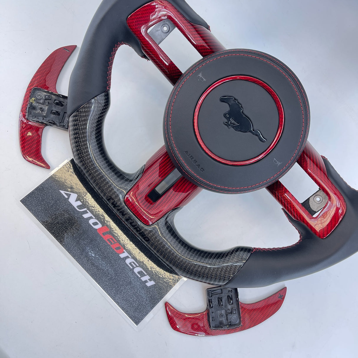 2015-2023 Ford Mustang Carbon Fiber Steering Wheel - AutoLEDTech.com