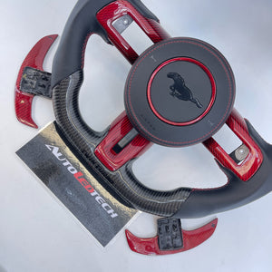 2015-2023 Ford Mustang Carbon Fiber Steering Wheel - AutoLEDTech.com