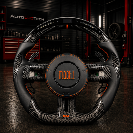 2015-2023 Ford Mustang Carbon Fiber Steering Wheel - AutoLEDTech.com