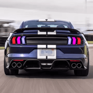 2015-2023 Ford Mustang S550 RGB Flow Smoked Clear LED Tail Lights - AutoLEDTech.com