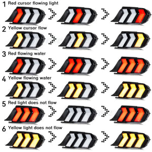 2015-2023 Ford Mustang S550 RGB Flow Smoked Clear LED Tail Lights - AutoLEDTech.com