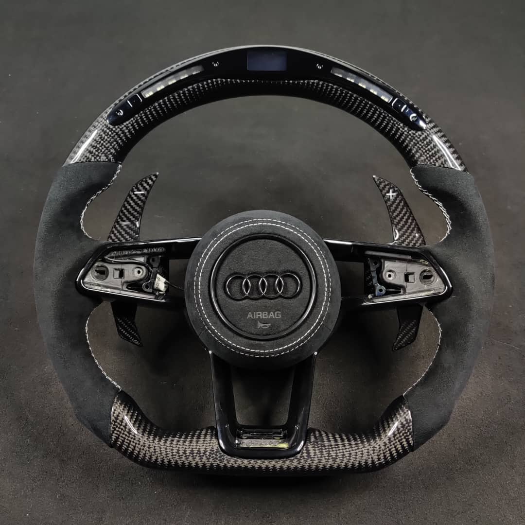 2015-2024 Audi R8 TTRS Custom Carbon Fiber Steering Wheel - AutoLEDTech.com