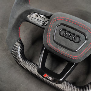 2015-2026+ Audi Q3/Q5/Q7/Q8 Custom Carbon Fiber Steering Wheel - AutoLEDTech.com
