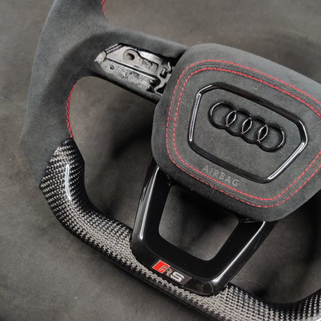 2015-2026+ Audi Q3/Q5/Q7/Q8 Custom Carbon Fiber Steering Wheel - AutoLEDTech.com