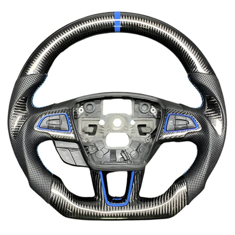 2015-2026+ Ford Focus RS ST Carbon Fiber Steering Wheel w/ LED Display - AutoLEDTech.com