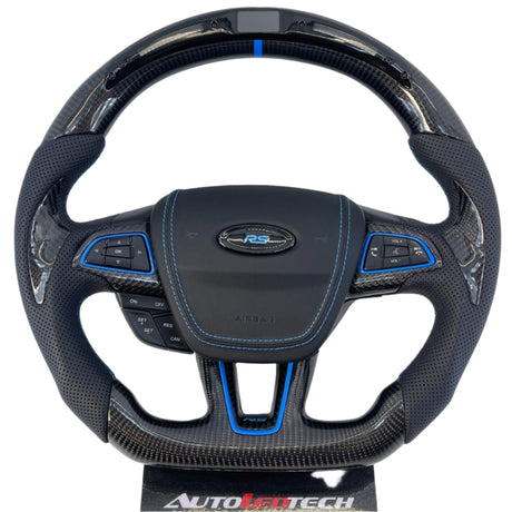 2015-2026+ Ford Focus RS ST Carbon Fiber Steering Wheel w/ LED Display - AutoLEDTech.com