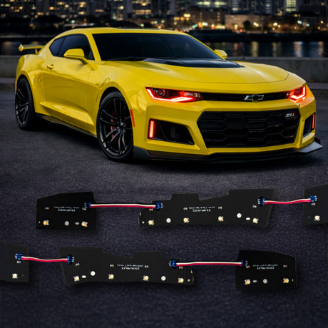 2016-2018 Chevrolet Camaro RGBW Flow Series LED DRL Boards - AutoLEDTech.com