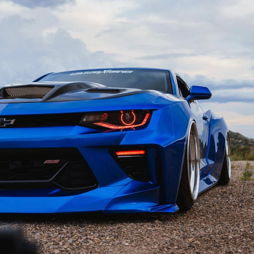 2016-2018 Chevrolet Camaro RGBW Flow Series LED DRL Prebuilt Halo Headlights