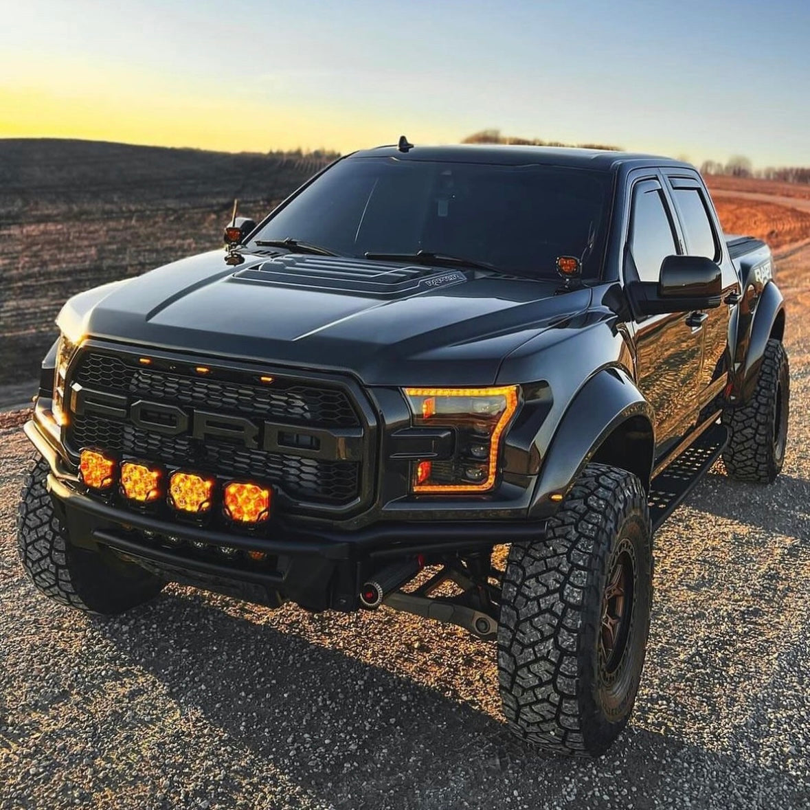 2016-2020 Ford Raptor F150 White or Amber LED DRL Projector Headlight Assemblies - AutoLEDTech.com