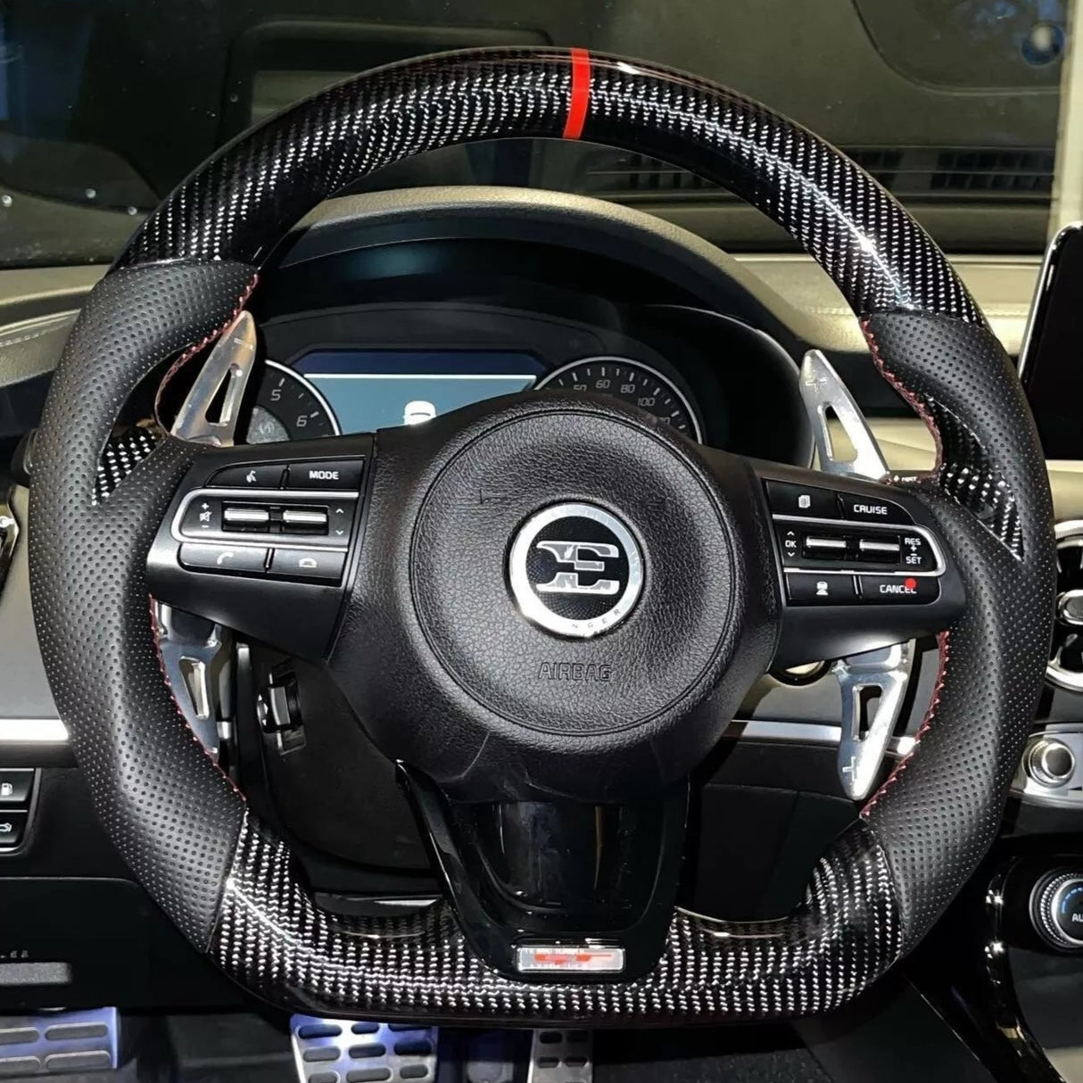 2016-2020 Kia Optima Custom Carbon Fiber LED Steering Wheel - AutoLEDTech.com