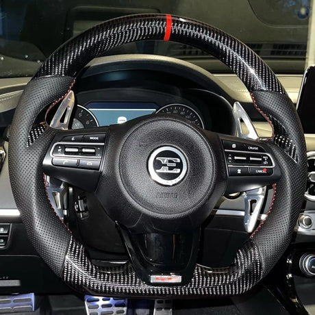 2016-2020 Kia Optima Custom Carbon Fiber LED Steering Wheel - AutoLEDTech.com