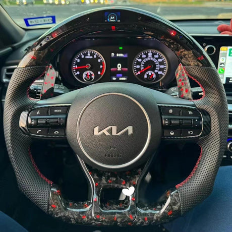 2016-2020 Kia Optima Custom Carbon Fiber LED Steering Wheel - AutoLEDTech.com