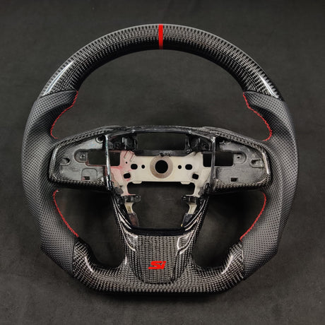 2016-2021 Honda Civic Custom Carbon Fiber Steering Wheel - AutoLEDTech.com