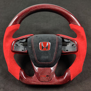 2016-2021 Honda Civic Custom Carbon Fiber Steering Wheel - AutoLEDTech.com