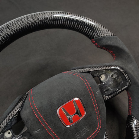 2016-2021 Honda Civic Custom Carbon Fiber Steering Wheel - AutoLEDTech.com