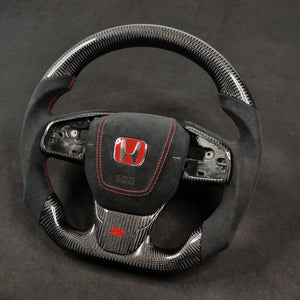 2016-2021 Honda Civic Custom Carbon Fiber Steering Wheel - AutoLEDTech.com
