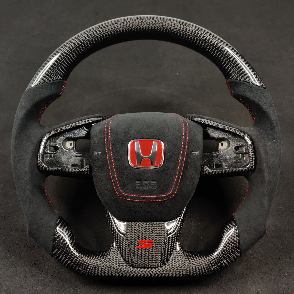 2016-2021 Honda Civic Custom Carbon Fiber Steering Wheel - AutoLEDTech.com
