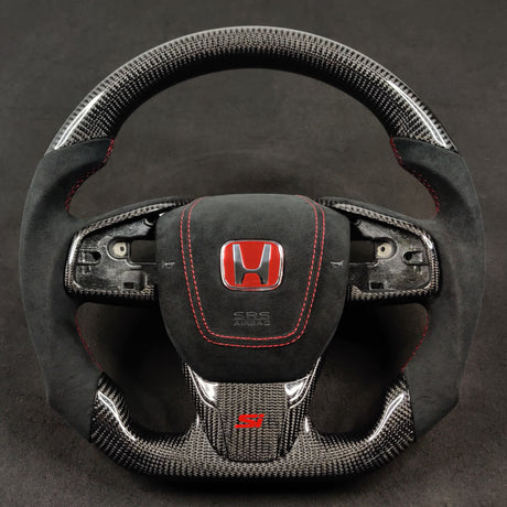 2016-2021 Honda Civic Custom Carbon Fiber Steering Wheel - AutoLEDTech.com