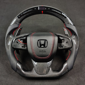 2016-2021 Honda Civic Custom Carbon Fiber Steering Wheel - AutoLEDTech.com