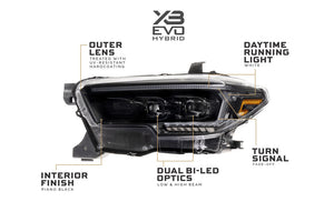 2016-2023 Toyota Tacoma XB EVO Hybrid LED DRL Headlights - AutoLEDTech.com