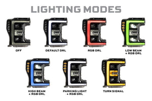2017-2019 Ford Super Duty XRGB LED DRL Headlights - AutoLEDTech.com