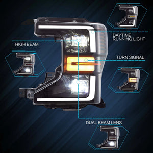 2017-2019 to 2020-2022 Ford Super Duty Headlight Front End Conversion Kit - AutoLEDTech.com