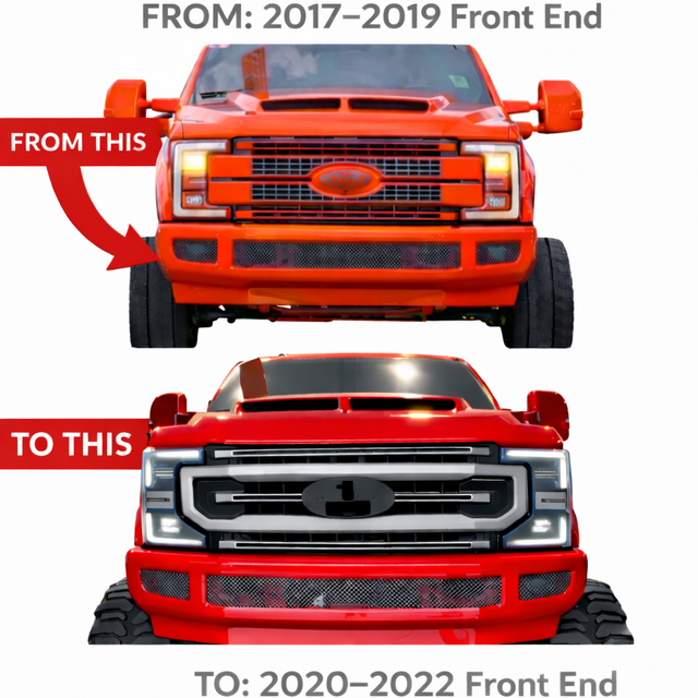 2017-2019 to 2020-2022 Ford Super Duty Headlight Front End Conversion Kit - AutoLEDTech.com