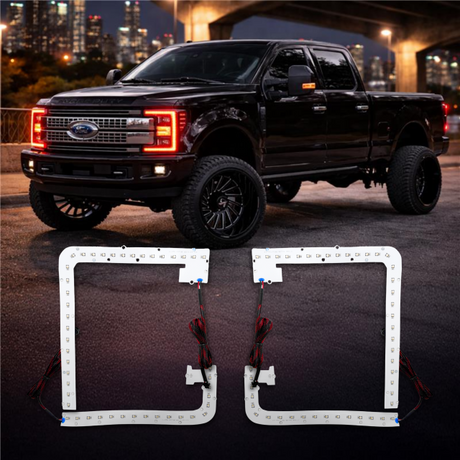2017-2019 Ford Super Duty F250 RGBW Flow Series LED DRL Boards - AutoLEDTech.com