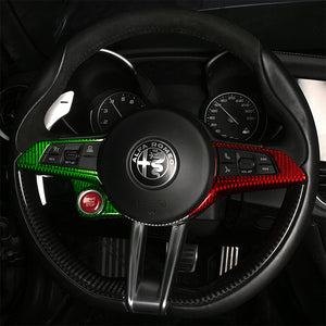 2017-2021 Alfa Romeo Stelvio Giulia Custom Carbon Fiber Steering Wheel - AutoLEDTech.com