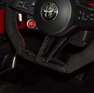 2017-2021 Alfa Romeo Stelvio Giulia Custom Carbon Fiber Steering Wheel - AutoLEDTech.com