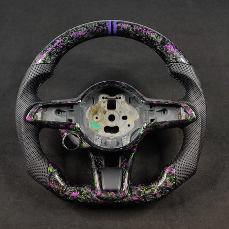 2017-2021 Alfa Romeo Stelvio Giulia Custom Carbon Fiber Steering Wheel - AutoLEDTech.com