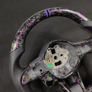 2017-2021 Alfa Romeo Stelvio Giulia Custom Carbon Fiber Steering Wheel - AutoLEDTech.com