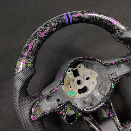 2017-2021 Alfa Romeo Stelvio Giulia Custom Carbon Fiber Steering Wheel - AutoLEDTech.com