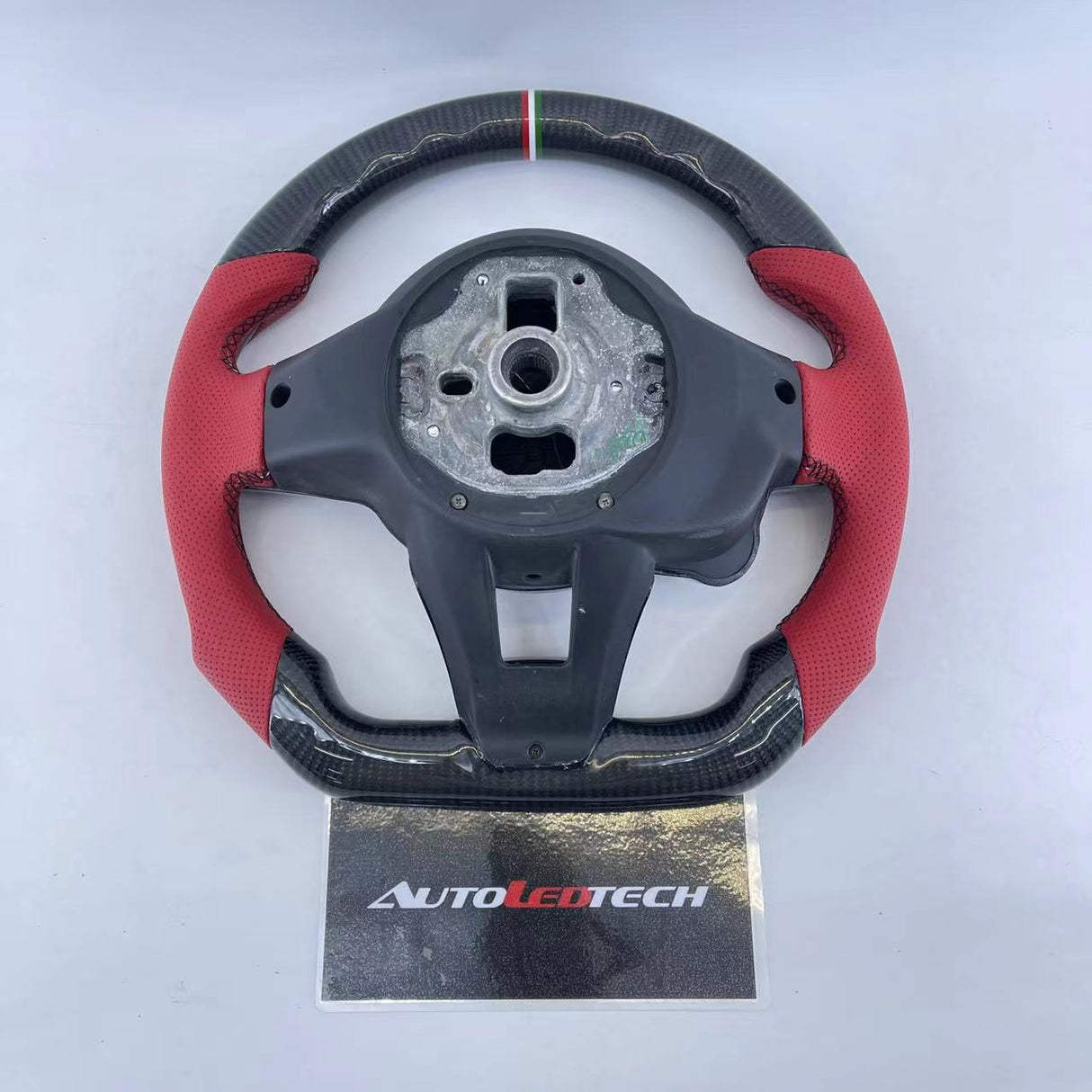 2017-2021 Alfa Romeo Stelvio Giulia Custom Carbon Fiber Steering Wheel - AutoLEDTech.com