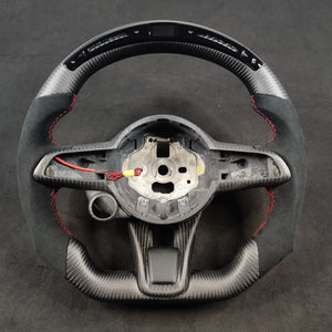2017-2021 Alfa Romeo Stelvio Giulia Custom Carbon Fiber Steering Wheel - AutoLEDTech.com