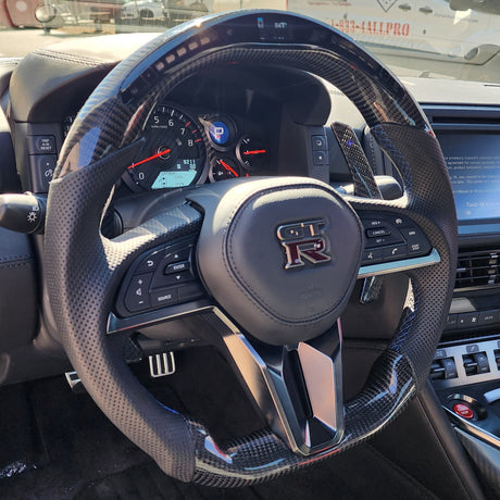 2009-2020 Nissan 370z Custom Carbon Fiber Steering Wheel - AutoLEDTech.com