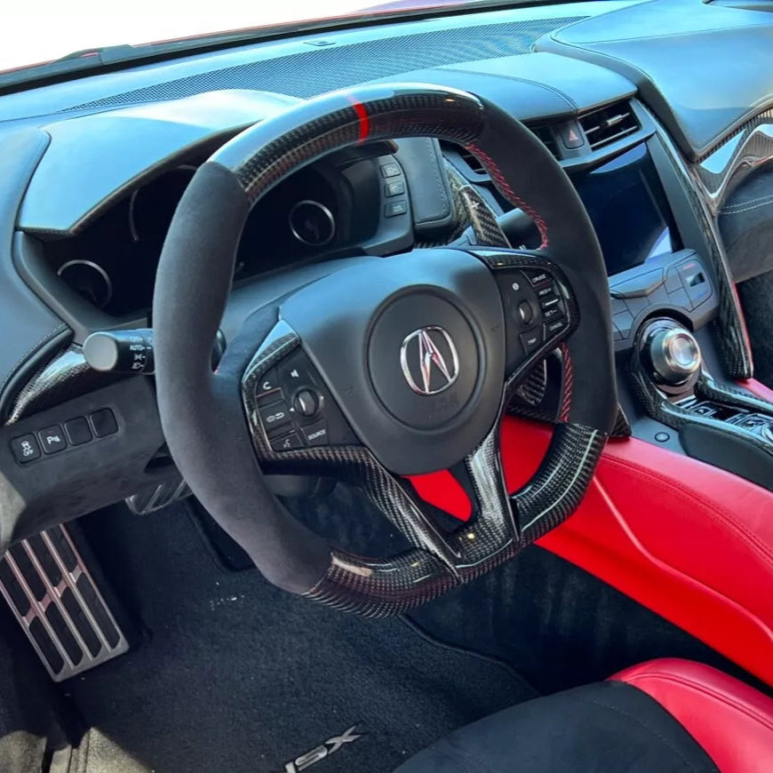 2017-2022 Acura NSX Custom Carbon Fiber Steering Wheel - AutoLEDTech.com